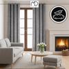 Blackout Curtain 250X140 With Eyelets, Grey Velvet, Thick