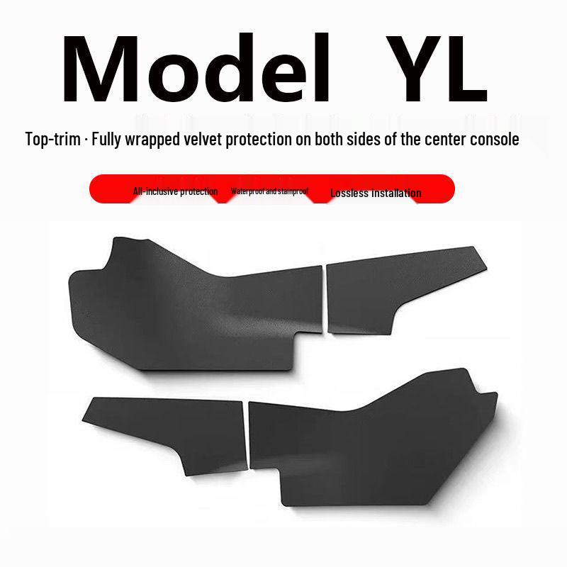 Tesla Model Y/3 Center Console Side Mats: Anti-Scratch, Anti-Kick, for Both Sides.