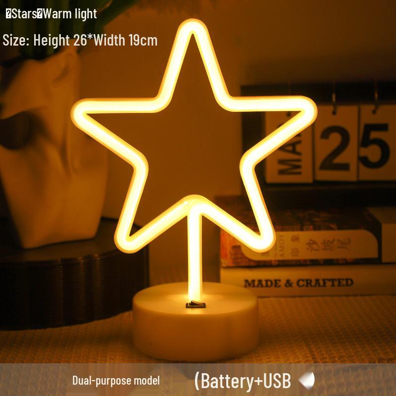 Korean Style Flamingo LED Neon Night Light - Decorative Christmas Fairy Accent with Round Base