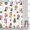 Blue Christmas Tree Shower Curtain Winter Snowflake Pine Trees New Year Christmas Bath Curtains Fabric Bathroom Decor With Hooks
