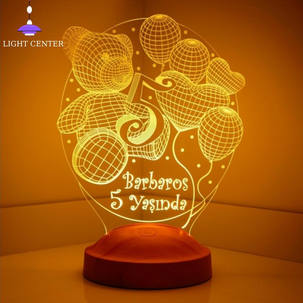3D Customizable/ Birthday Themed Night Lamps Kids Aesthetic Room Decor Friendship Lamp Desk Decor Gift Box
