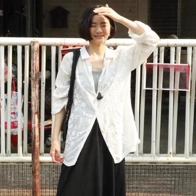 DIMANAF 2025 Dames Lente Lang Shirt Kant Blouse Lange Mouw Knopen Mode Tops T-shirts Los Wit T-shirt Nieuwe Blouse