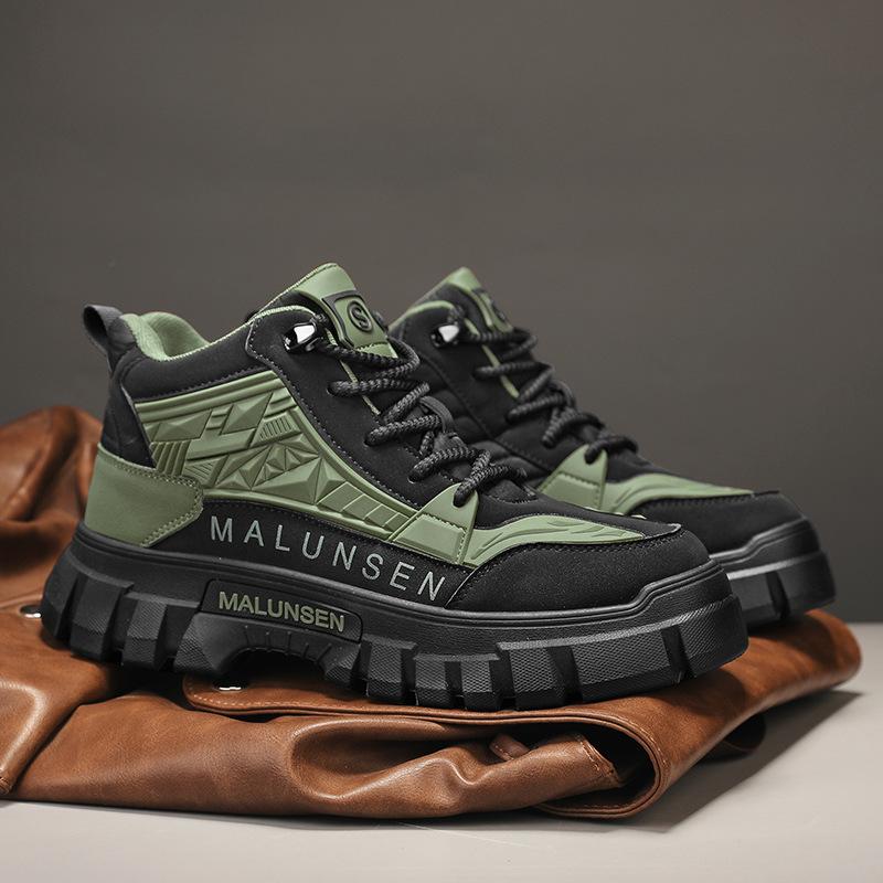 

Новые мужские кроссовки Хайтопы Модные Трендовые Толстая подошва Увеличение роста Мягкая подошва Беговые кроссовки Zapatos para hombres 44 зелёный