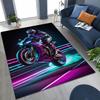 Personalized Motorcycle Rider Motorbike Art Rug for Bedroom Living Room Sofa Home Doormat Decor,Large Kids Non-slip Floor Mat