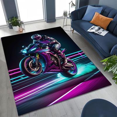 Spersonalizowany Dywanik Artystyczny dla Motocyklisty, na Motocykl, do Sypialni, Salonu, na Sofę, Wycieraczka Domowa, Duża Antypoślizgowa Mata Podłogowa dla Dzieci