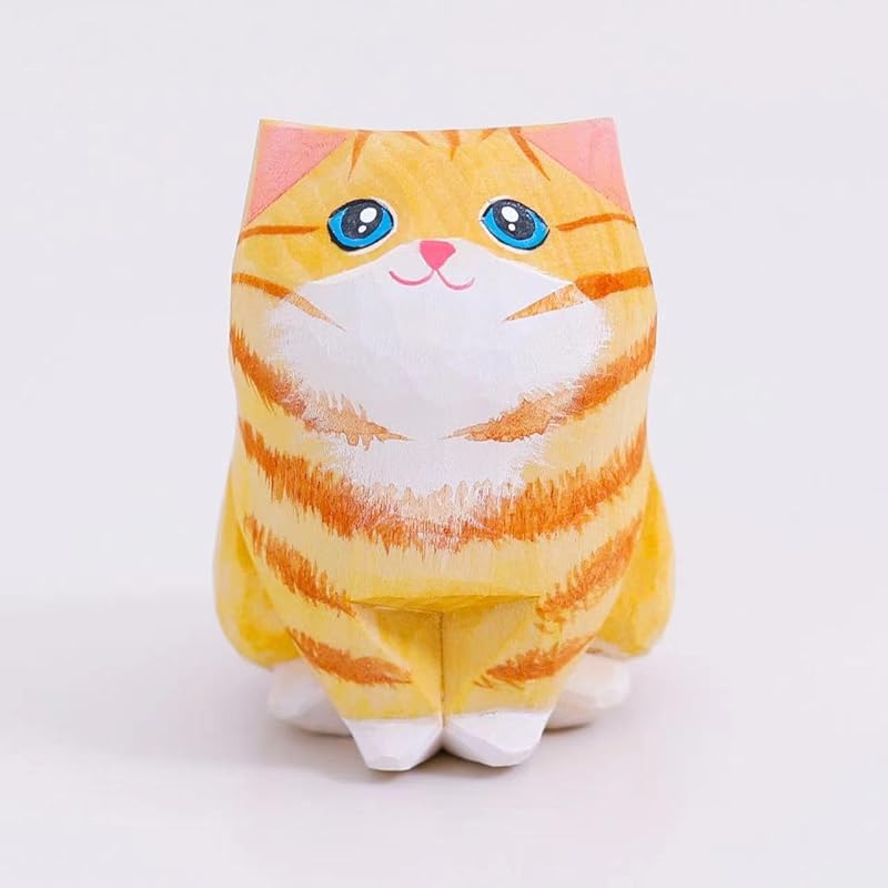 Статуэтка черной кошки ручной работы, Креативная статуэтка для домашнего декора, Уникальная фигурка кошки в подарок Orang Cat