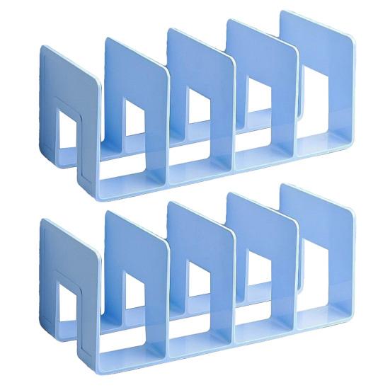 2Pcs Vertical Storage Rack Book Prateleira Borda lisa Rebarbas Livre Forte Carga Livro