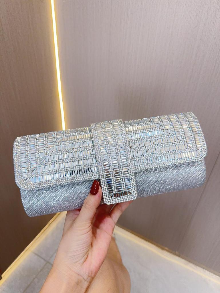 Rhinestone Sparkle Women's Evening Clutch: Bridal & Banquet Handbag