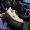 Butterfly cute black platform small leather shoes spring and autumn 2025 new British style retro small height increase single shoes