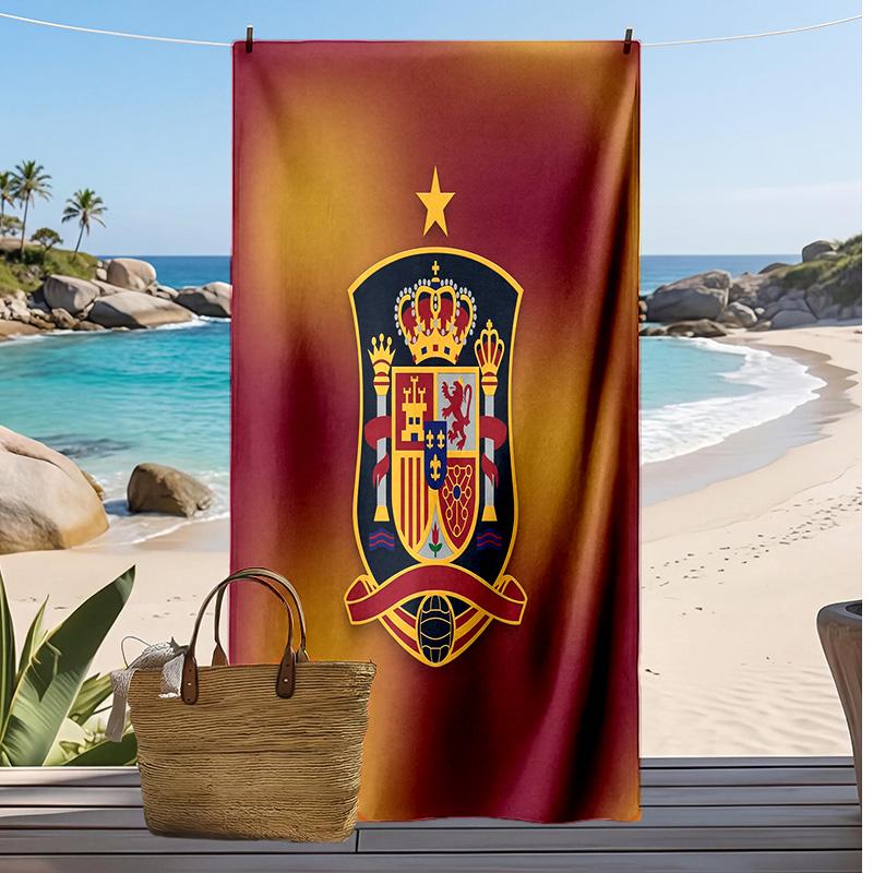 Asciugamano da Spiaggia Stampa Calcio Spagna Asciugatura Rapida Super Assorbente Morbido Asciugamano da Bagno per Nuoto Spiaggia Viaggio Souvenir Regalo