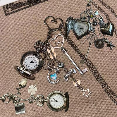Elegant Heart Pocket Watch Necklace with Vintage Steampunk Chain for Women Men Unique 1Pcs Design