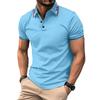 Neues Herren Casual Kurzarm POLO-Shirt Kragen Knöpfe Einfarbige Vielseitiges T-Shirt Mode Kurzarm Tops