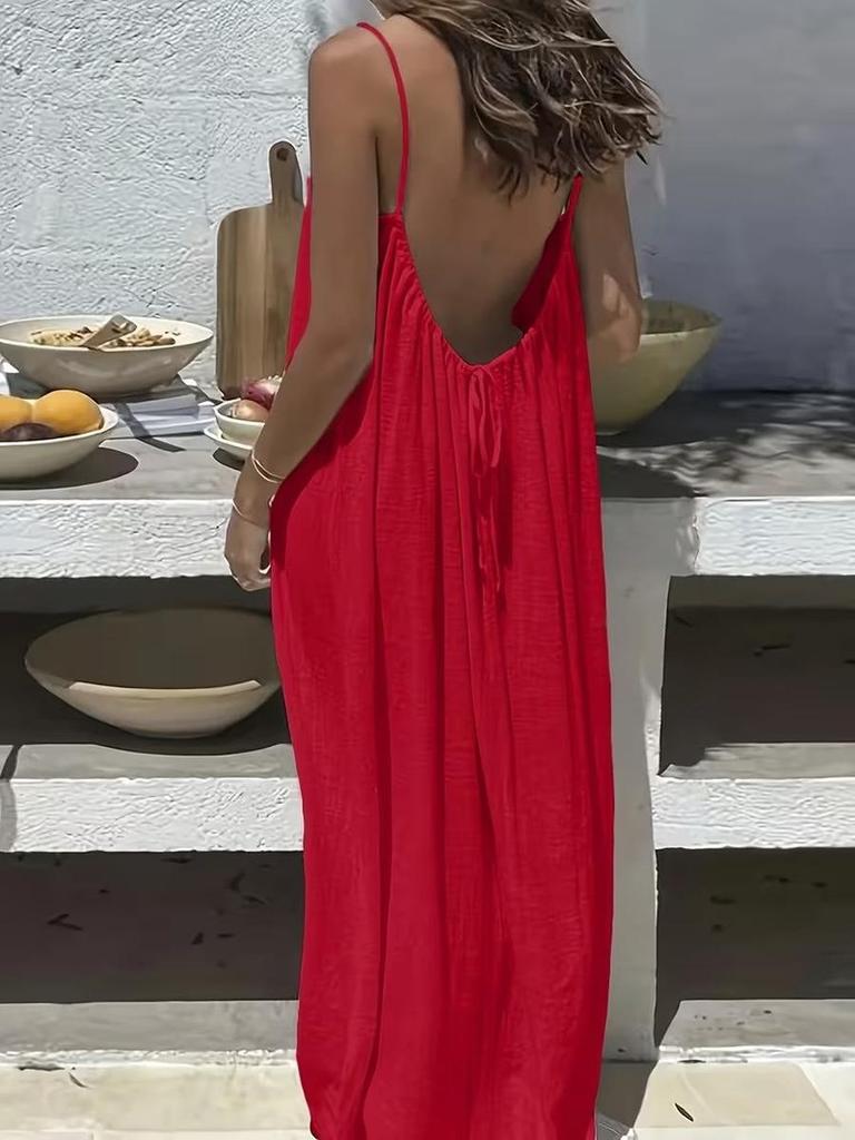 Nuovo Cardigan da Donna con Spalline Sottili, Vestito Lento Senza Schiena per la Casa