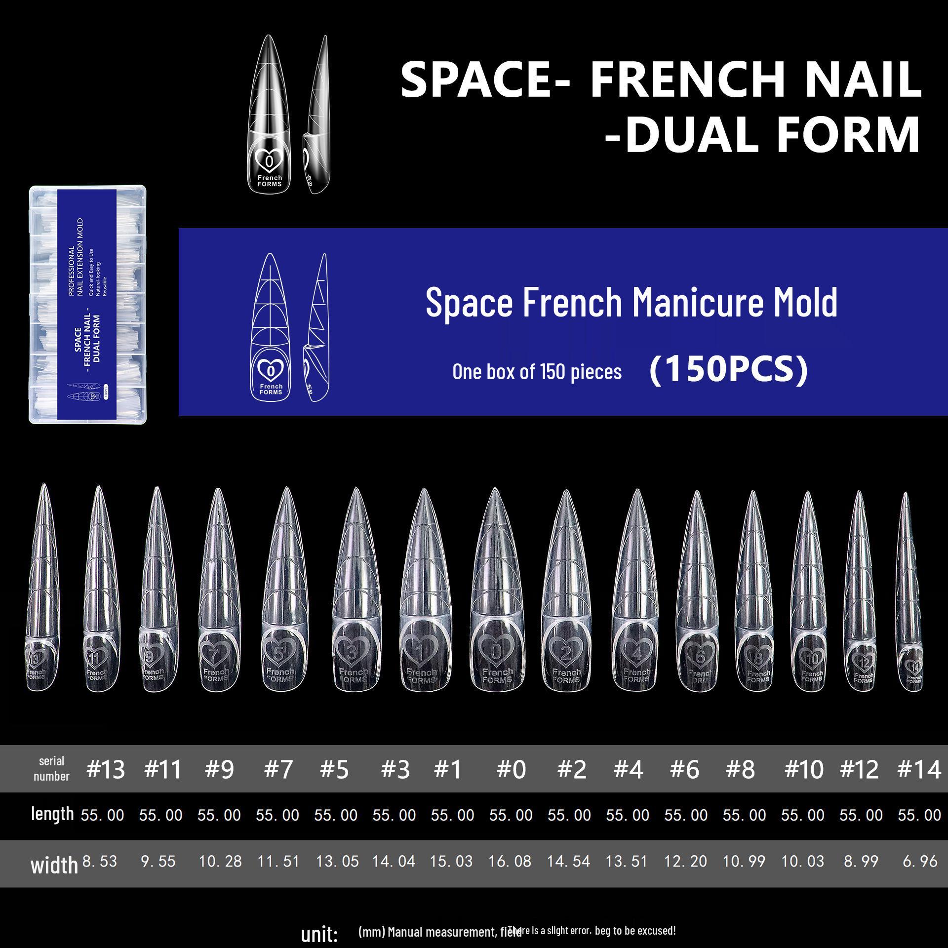 Space French Manicure Quick Extension Gel Mold - No Paper Holder Needed