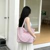 Sweet Plaid Cloth Bag New Lazy Wind Large Capacity Student Class Shoulder Crossbody Tote Bag