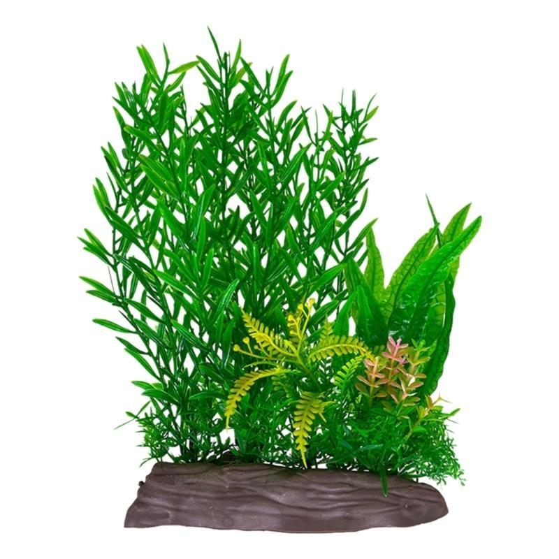 Fishtanks Landscaping Water Plant with Base Aquariums Safe Decorative Green Plant