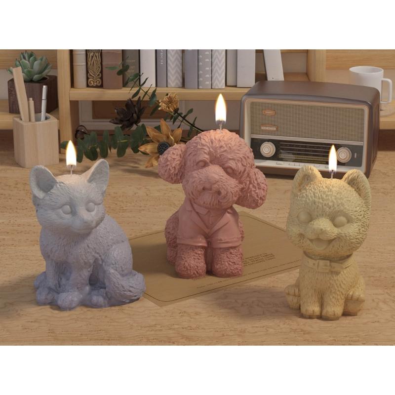 Realistic Pug Shaped Silicone Dog Mold Practical Plaster Craft Dog Shape Decorations Mold for Craft Enthusiasts