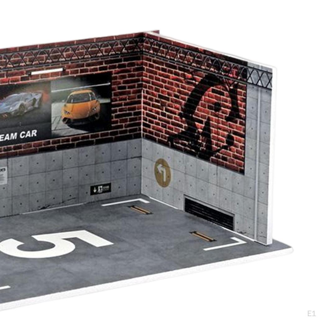 1/24 Car Garage Diorama Model, Models Miniatures Mini Display Vehicle Model