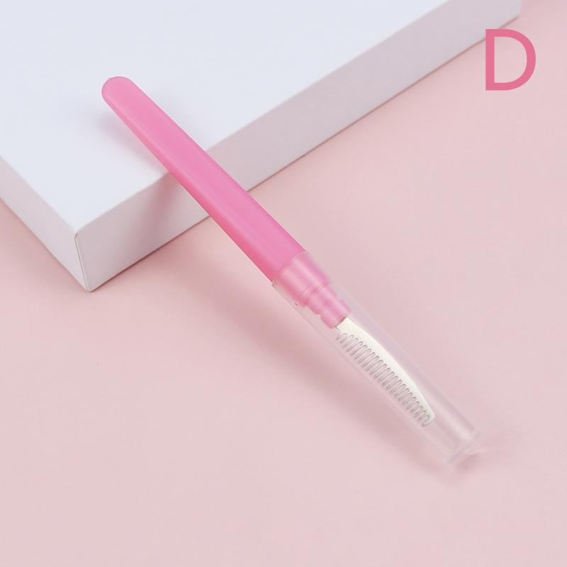 1Pcs Portable Short Spiral Eyebrow Brush With Transparent Dust Cover Eyelash Comb Lip Brush Eyebrow Extension Makeup Tool