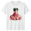 Romantic Portrait Heart Holding Mens T-Shirt Womens Tee Graphic Unisex Top