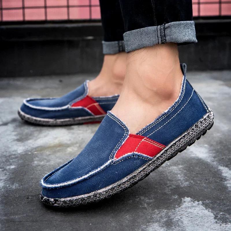 2024 Summer Men Canvas Shoes Ventilation Casual Shoes Men Loafers Comfortable Ultralight Casual Shoes