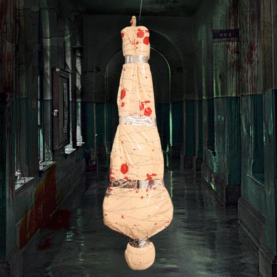 60 Inch Hanging Corpse Dead Victim Props Scary Fake Corpse In Bag Inflatable Hanging Dead Body for Halloween Indoor Outdoor Haunted House Decor