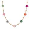 Fashionable Statement with Colorful Flower Beads Sturdy Steel Necklace and Bracelet Set for Stylish Outfits Trendsetters