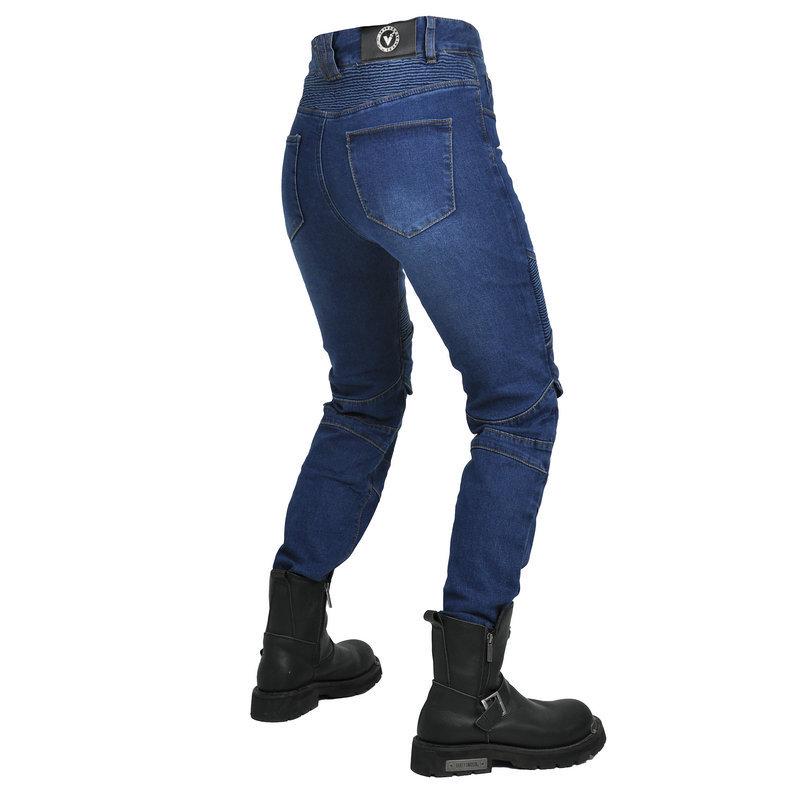 VOLERO Women's Casual Retro Stretch Motorcycle Jeans: Biker Pants for Racing & Anti-fall Protection