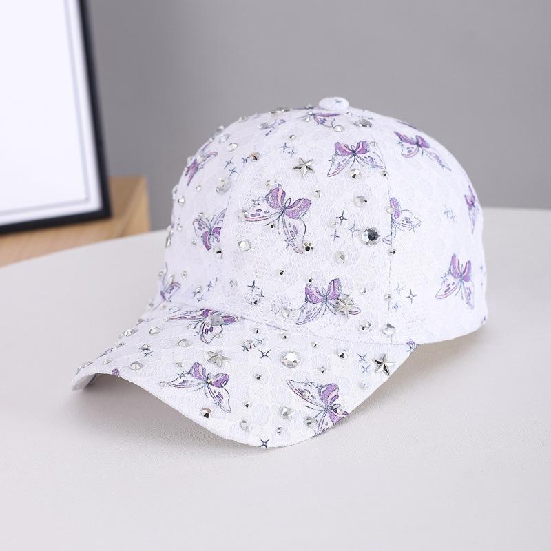 New Butterfly Print Foreign Style Baseball Cap Children's Lace Breathable Fashion Casual Versatile Sunshade Diamond Cap