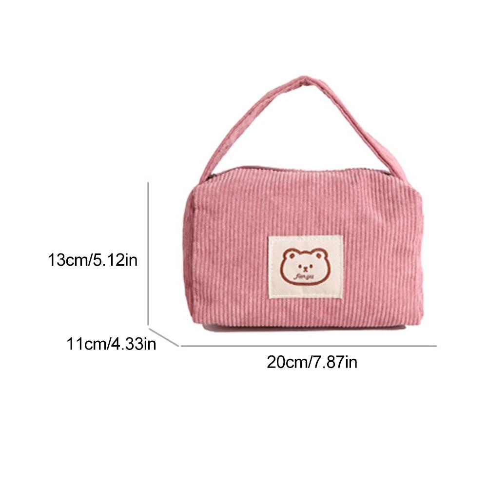 Women Fashion Large Capacity Soft Handbag With Handle Universal Classic Comfortable Cute Bear Cosmetic Bag Women Handbag