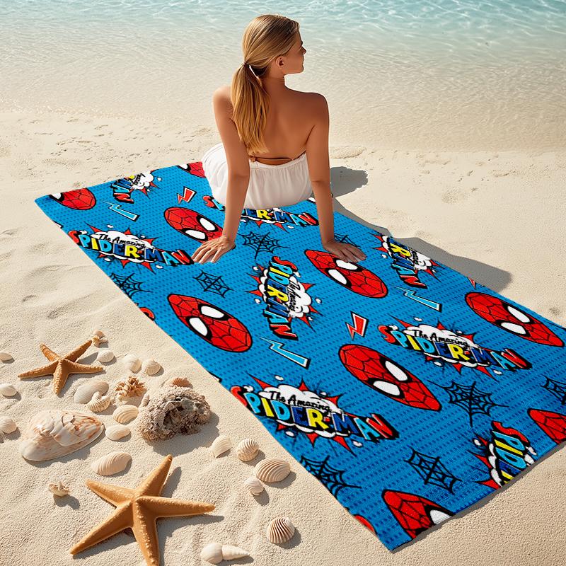 Spider-Man Beach Towel Outdoor Camping Beach Towel for Vacation Swim Outdoor Pool Absorbent Bath Towel