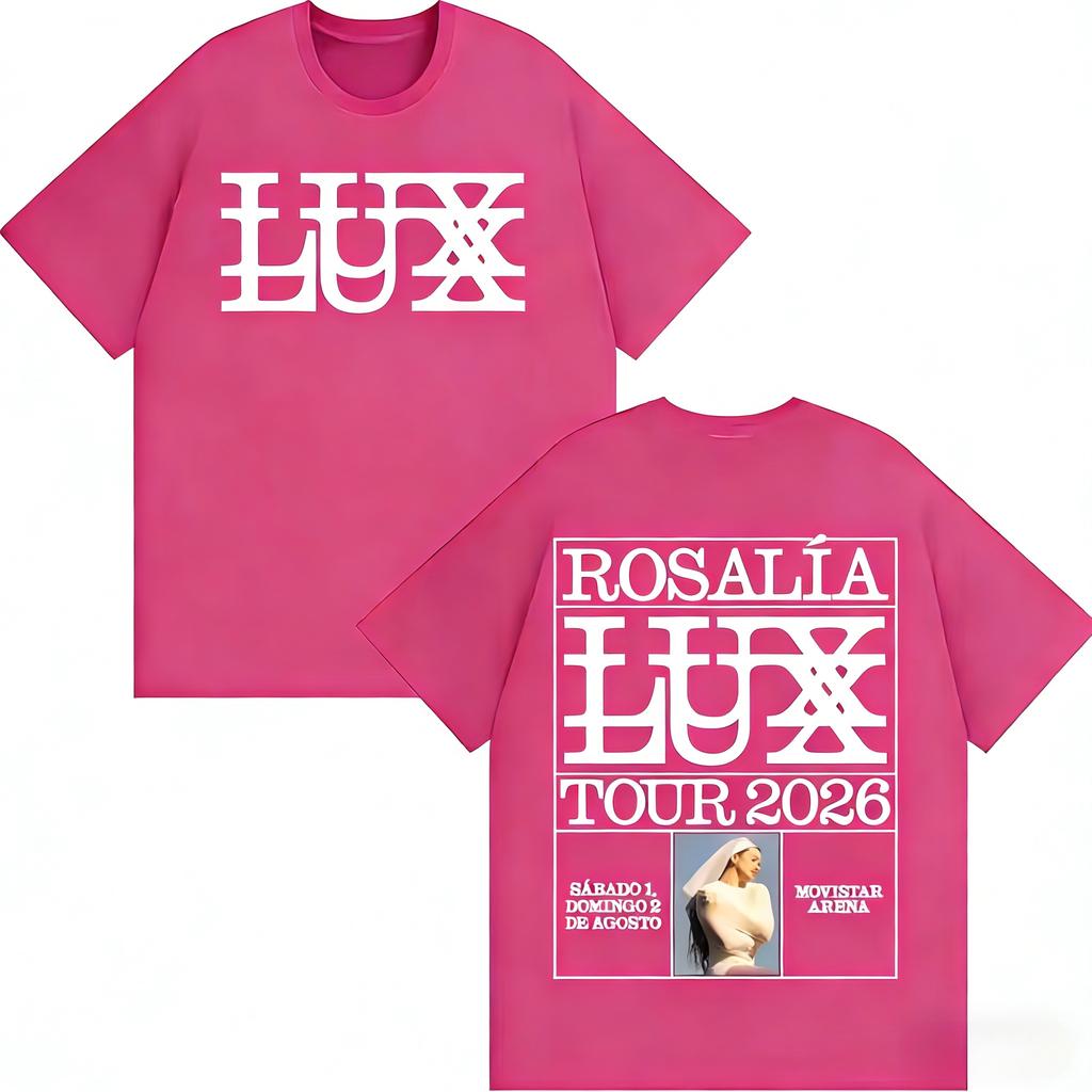 Rosalía Rosalia LUX Album Tour 2026 Graphic 100Cotton Unisex Shirt Y2k Hip Hop Style Summer Unisexs Short Sleeve Tshirt Fan Gift