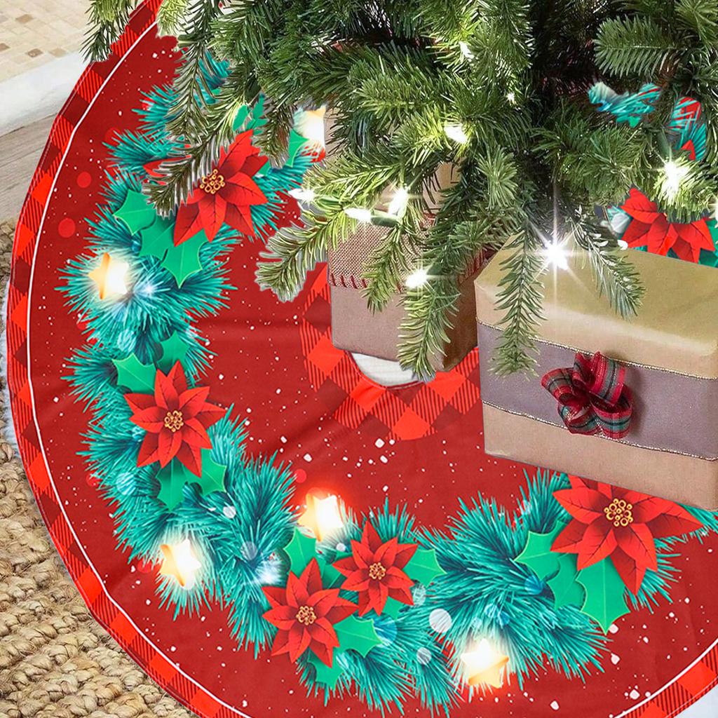 Christmas Tree Skirt Merry Christmas Decoration for Home 2026 Santa Claus Xmas Tree Foot Cover Decor Navidad Natal New Year 2026
