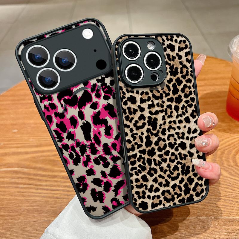 Goldene Leopardenmuster Hülle Für iPhone 17 Pro Max Hülle iPhone 16 Pro Max 15 14 13 16E 17E Magnetisch Für Magsafe Hybrid Matte Abdeckung