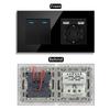 European Style Type 157 16A USB Wall Socket with LED Light, Glass Finish.