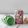 Holiday Silicone Candle Mould Featuring Rabbits Pattern Easy Demolding Reusable Cylinder for Home Decoration