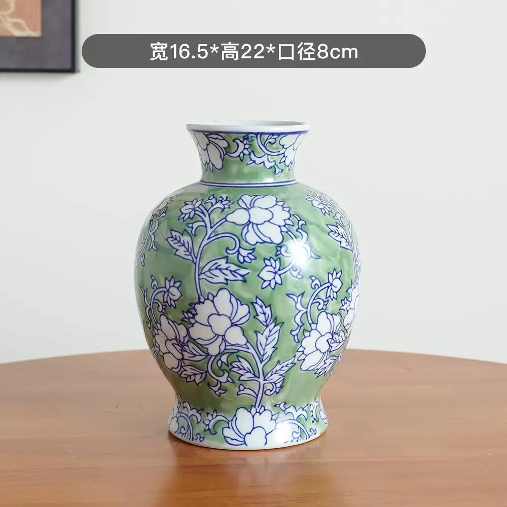 

Ceramic Vase Chinese Retro Bottle Blue and White Porcelain Flower Vase Flower Arrangement Accessories Home Decoration
