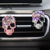 Car Vent Fragrance Diffuser Bling Skull Clips, Rhinestone Clip, Shiny Aromatherapy Clip Air Conditioner Decoration, Funny Auto Interior Accessories