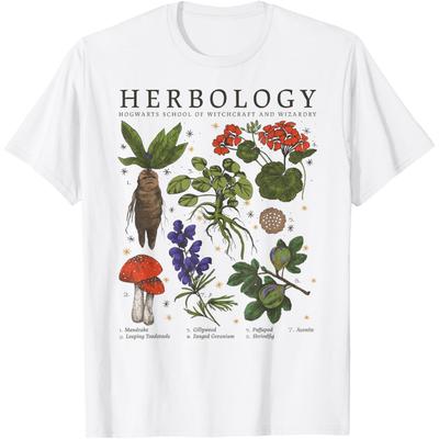 Funny Herbology Plants T Shirts Men Women Pure Cotton Humor Streetwear Tee Shirt Short Sleeve Vegan Vegetarian Loose Clothing