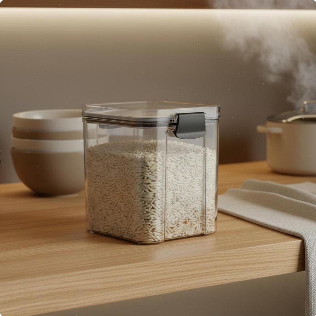 Clear Canister HumidityResistant Dry Food Storage Goods Jar for