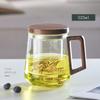 GIANXI Glass Tea Cup With Wood Handle Chinese Heat Resistant Puer Filter Cups High Quality And Convenient Kung Fu Tea Cup Set