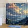 Earth's Majestic Scenery Shower Curtain - Water-Resistant Polyester, Digital Print, Machine Washable, All-Season Art Theme