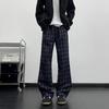 Plaid Pants Men and Women Ins New Street Harajuku Personality Contrasting Colors Simple Loose Wide Legs Versatile Casual Long Pants