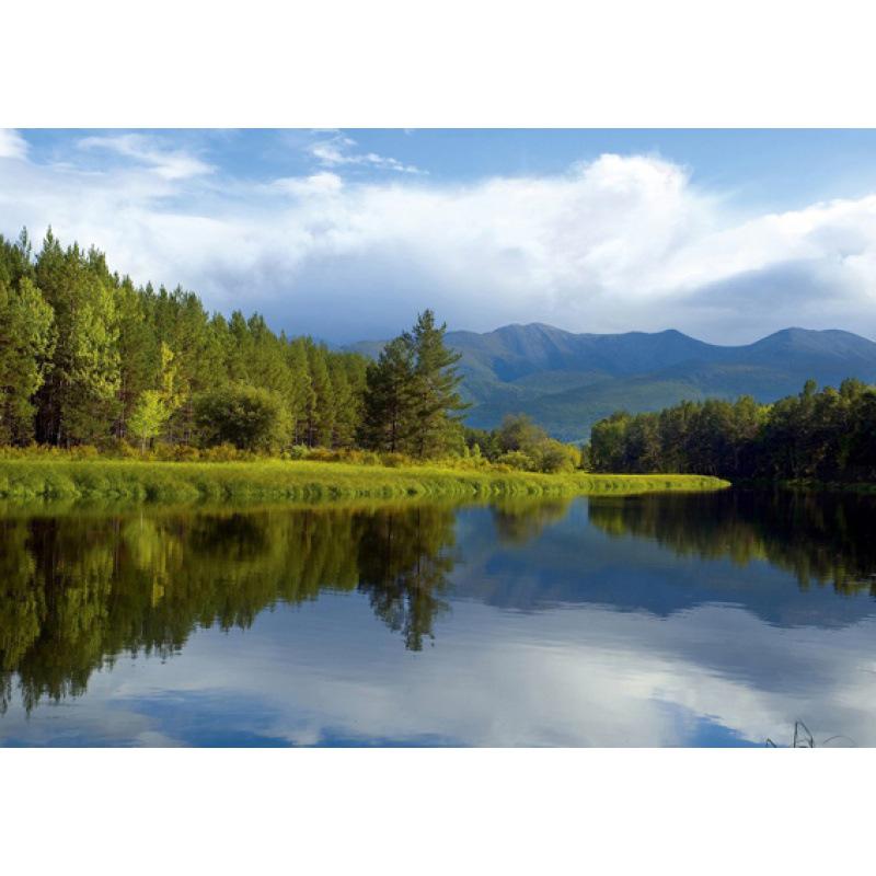 Siberian Scenery Poster: Kraft Paper Framed Wall Art
