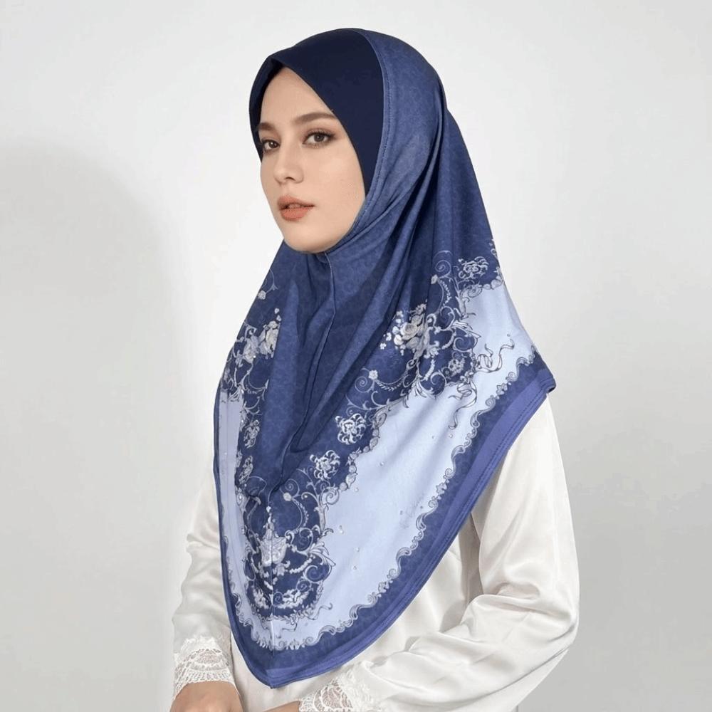 Elegant Chiffon Floral Print Chiffon Hijabs Linen Multicolor Arab Lady Headscarf All-match Ethnic Turban Cap All Seasons