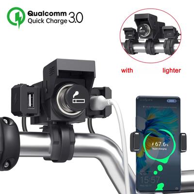 PD QC3.0 Motorcycle USB Charger Type C Fast Charging Socket Handlebar Mounting Power Adapter for Bike Moto