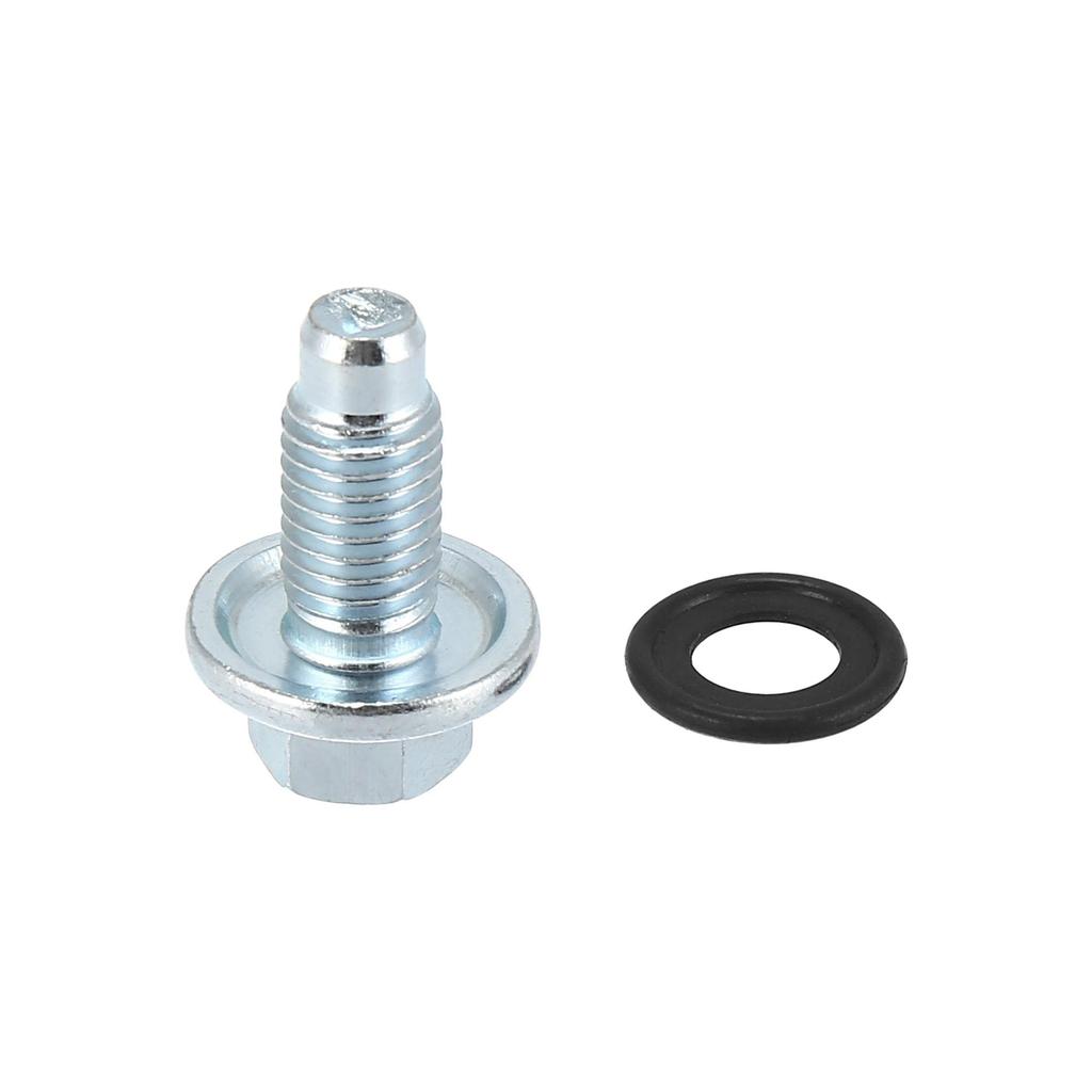 X AUTOHAUX Drain Plug Screw with Seal Ring Stainless Steel Fits M12 X 1.75 Buick Silver Tone 2pcs