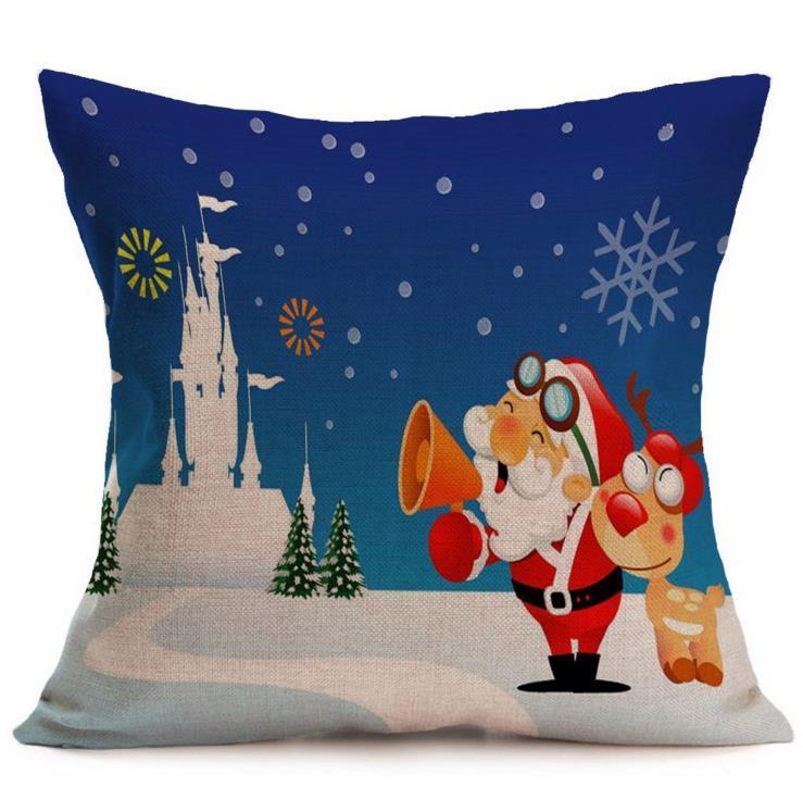 Vibrant Multicolor Christmas Santa Claus Cushion Cover Pillow Case For Stylish Car Decor