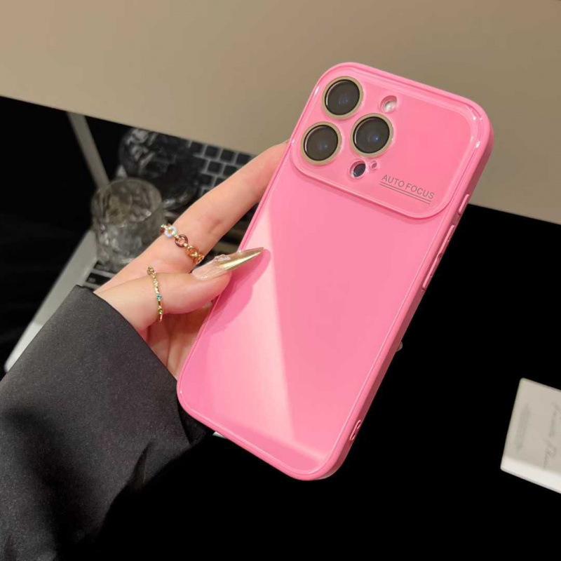 Summer Candy Color Large Window Glass iPhone 17 Pro Max Case for Women - Fits Apple 15 & 14, Minimalist Design for iPhone 13