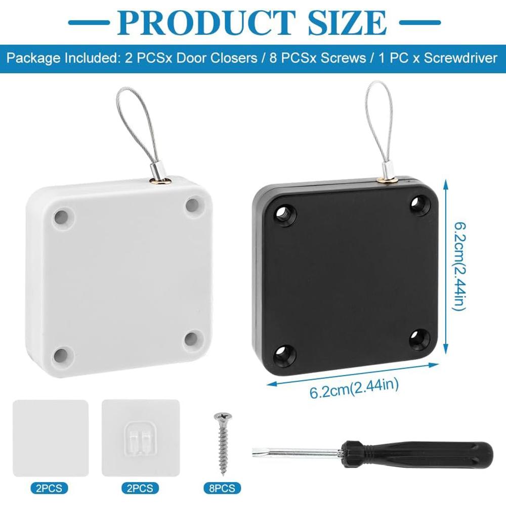 Automatic Sensor Door Closer Punch-Free Adjustable Surface Door Stopper Bracket for Home Improvement Automatically Closes Doors